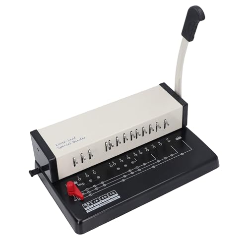 Luqeeg Encuadernadora Manual Multifuncional de Canutillo, Tamaño A4 13 Orificios Redondos 25 Hojas con Márgenes Personalizables para Impresión en Tamaños A4 A5