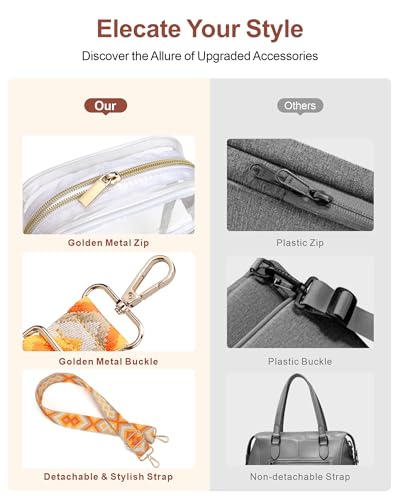 Image of PACKISM Clear Bag for Stadium Events - Clear Purses for Women Transparent Crossbody Messenger Bag for Concerts Game Day