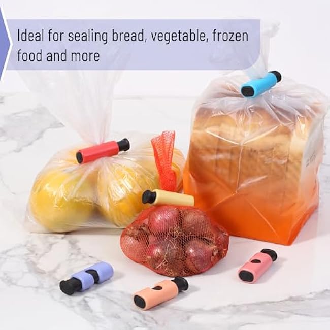 Mr. Pen- Squeeze and Lock Bread Bag Clips, 10 Pack, Squeeze and Lock Bread Clips Reusable