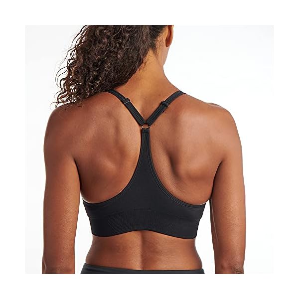 PUMA Women's 2 Pack Y-Back Seamless Sports Bra, Black/Grey, Large