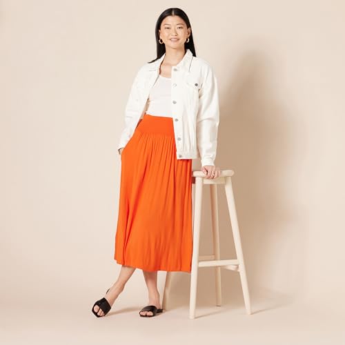 Image of Amazon Essentials Women's Jersey Pull On Midi Length Skirt