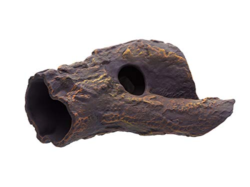 Image of Plecoceramics Aquarium Ceramic Decorations Cave Betta Stone Decor - Aquarium Fish Tank Hideway Decor for breeding Cichlids Plecos Betta Toys Hideout (Snag)