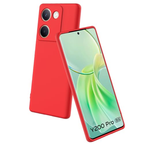 Image of Back Cover for Vivo Y200 Pro 5G / Y300 Plus 5G | Full Camera Protection | Premium Liquid Silicon Case | Flexible Bumper Case for Vivo Y200 Pro 5G / Y300 Plus 5G (Red)