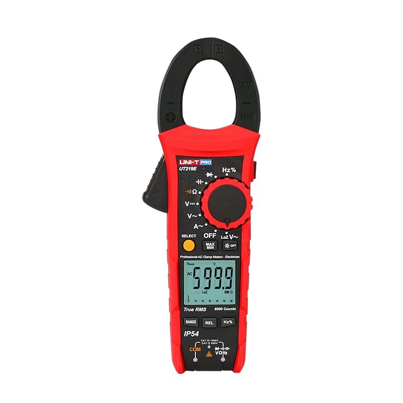 UNI-T Uni-Trend Multimeter clamp Meter UT219E UT219M UT219DS Pro clamp Meter Digital Professional Pliers Ammeter 6000 Counts Electrical Repair Meter Tester(UT219M)