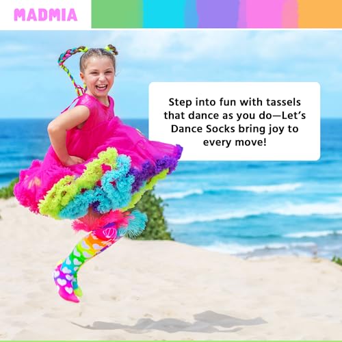 Image of MADMIA Let's Dance Socks, Beautiful Knee-High Dance Socks With Custom Made Tassels At The Top!