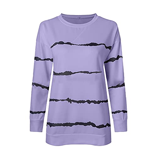 Stripe Sweatshirts For Women Long Sleeve Fashion Drawstring Hoodies Oversized Pullover #TOP1
