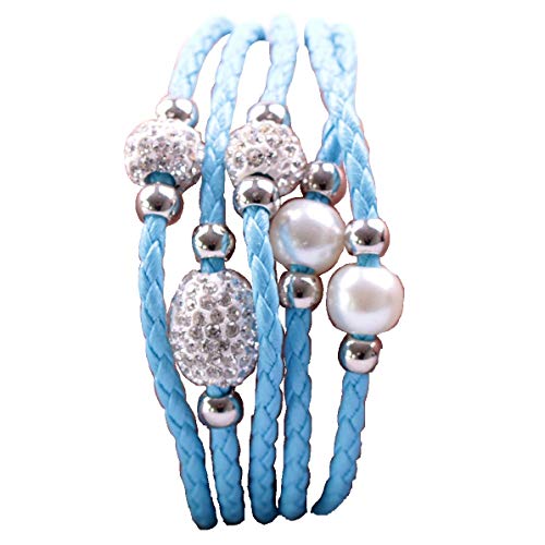 StyleKiste Textilarmband Strassornamenten (hellblau)