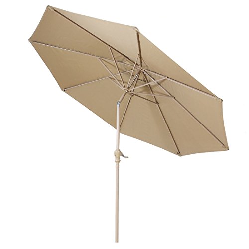 Farlan Patio Umbrella 9 Ft Outdoor Table Aluminum Offset Market Umbrellas With Push Button Tilt And Crank 9 Ft Beige Buy Online In El Salvador At Desertcart