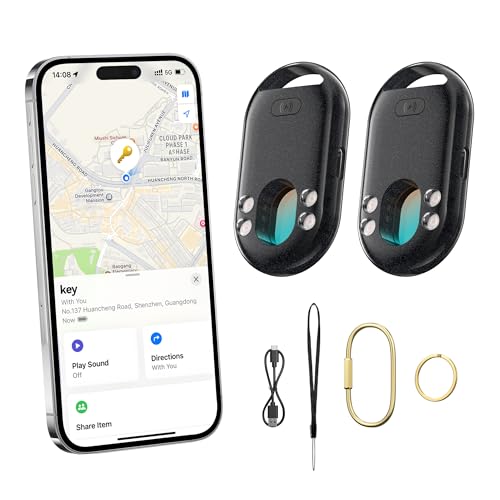 TECKNET 3-in-1 Air Tracker Tag 2-Pack (iOS Only), Rechargeable Smart