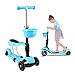Price comparison product image STOTOY Toddler Scooter Deluxe 3 Wheel 3-in-1 Micro Scooter with Removable Seat, LED Flashing Wheels and Adjustable Handlebar for Kids