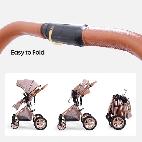 Image of Cochildor DuraFlex 2 in 1 Baby Stroller, Foldable Travel Stroller | Infant Stroller for Newborn to Toddler, Compact Stroller with Reversible Seat, All-Terrain Wheels, UPF 50+ Canopy