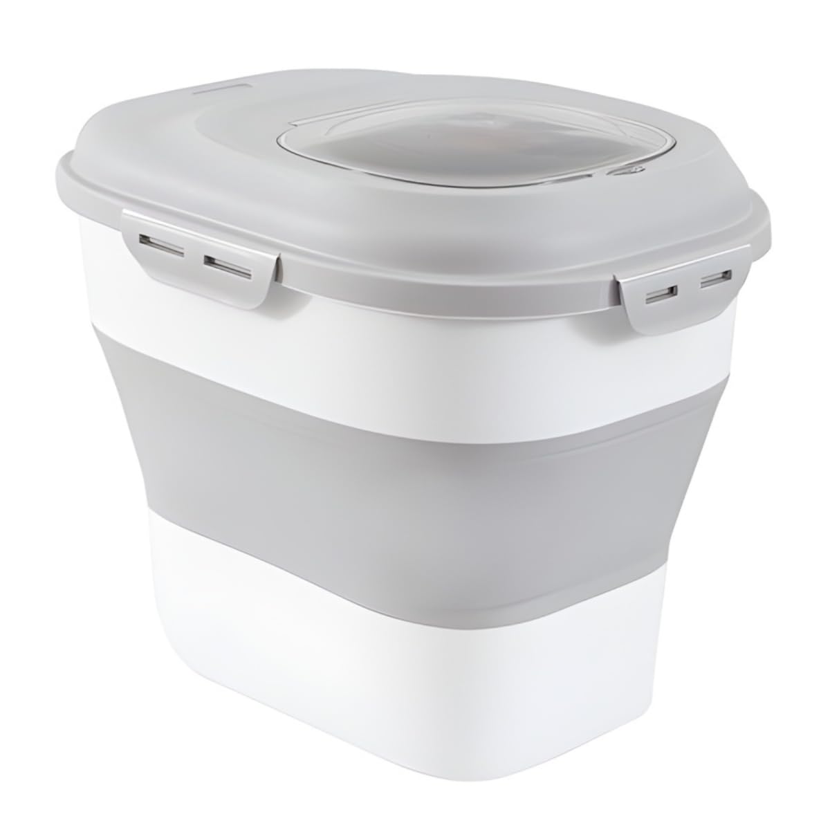 Yöl Grey Collapsible Pet Food Storage Container 25L With Wheels, Airtight Seal Lid & Scoop, Moisture Control Dry Food Bin Folding Space Saving Design For Dogs & Cats