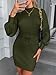Saodimallsu Womens Long Sleeve Mini Sweater Dress Mock Neck Fall Dressy Casual Knit Bodycon Dresses with Belt Army Green