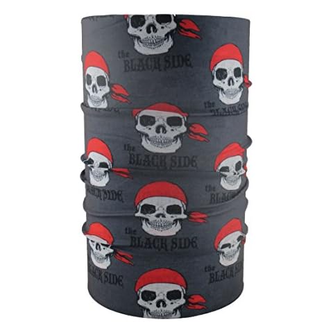 HeadLOOP Multifunktionstuch grau Kids Totenkopf Pirat Schlauchtuch Schal Halstuch Kopftuch Microfaser Cover