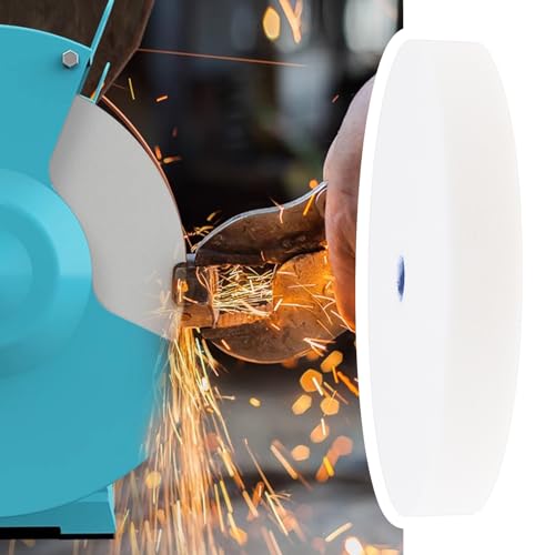 LT Easiyl 1 Stück 150mm Weiße Korund-Flachschleifscheibe 1/2 Zoll Spindel Körnung 80 Tischschleifscheibe zum Schleifen und Schärfen von Hartlegierungswerkzeugen