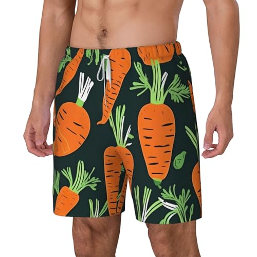 Happy Carrot Seamless Patternshort Swim Trunks with Waist Rope and Two Side Pockets Beach Shorts Bathing Suits for Men2