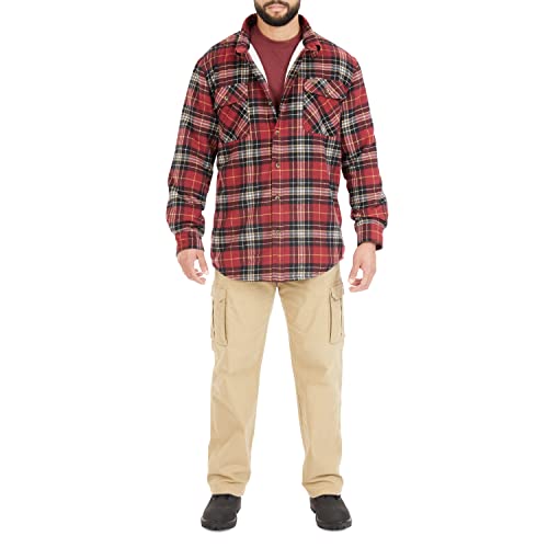 Image of Smith's Workwear Men's Sherpa-lined Cotton Flannel Shirt Jacket