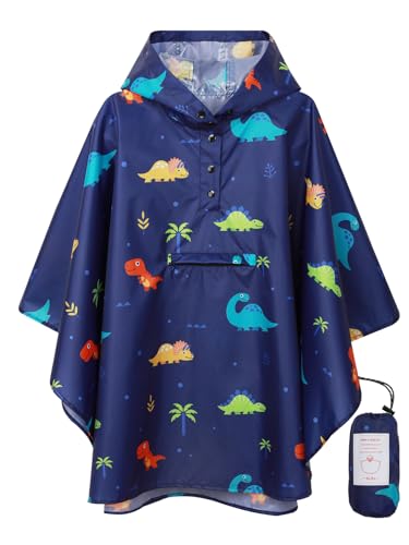 Image of SaphiRose Lightweight Kids Rain Poncho Jacket Waterproof Outwear Rain Coat