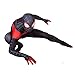 Spiderman Costume Into The Spider Verse Miles Morales Halloween Costumes Classic Cosplay Suit Adult Kids (Kids M, Black)