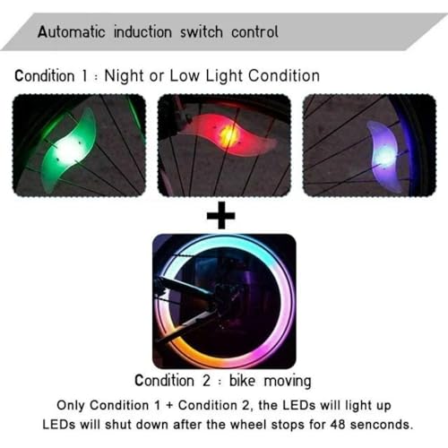 Image of HOFASON Cycle Wheel Lights Spoke Lights with Batteries Include, Kid Cycle Light Accessories for Boy Girl with 3 Lighting Modes, Bike & Cycle Spoke Decorations, Led Light for Gear Cycle