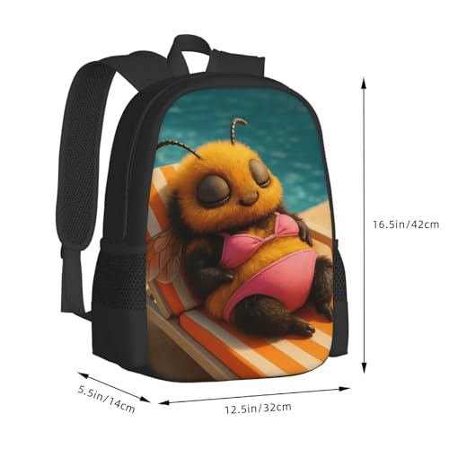 17 Inch Backpack for Bumblebeekini Lightweight Adjustable Animal Backpacks with Mesh Side Pockets for Travel Outdoor Sports3