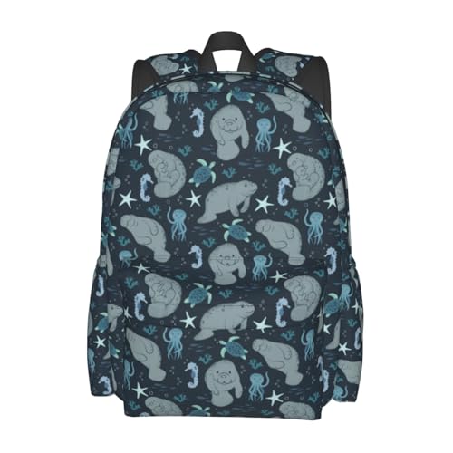 Odfovowo Mochila de viagem para mulheres, homens, trabalho, laptop, mochila de mão, mochila para computador, para caminhadas, escaladas, presentes, Mochila-peixe-boi, One Size, Mochilas de mochila