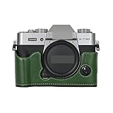 Generisch XT30 Kameratasche PU-Leder-Halbkörperhülle kompatibel for Fujifilm XT30III X-T30 XT30II XT10 XT20 Batterieöffnung untere Abdeckung(Green)