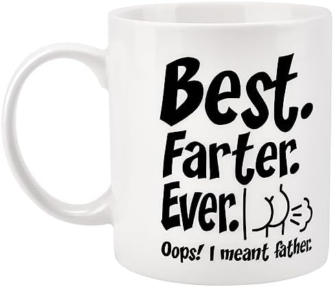Fathers Day Dad Gifts for Dad Husband Him from Daughter Son Kids Wife - 11 OZ Ceramic Coffee Mug - Stocking Stuffers for Christmas Xmas,Birthday, Anniversary Gag Presents Ideas for PaPa Step Dad