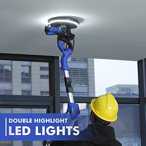 Aote-Pitt Drywall Sander, 810W 7A Electric Drywall Sander With Vacuum Attachment, Variable Speed 900-1,800Rpm Power Wall Sanders With 12 Pcs Sanding Discs, Led Light, Extension Handle, Dust Hose #TOP4