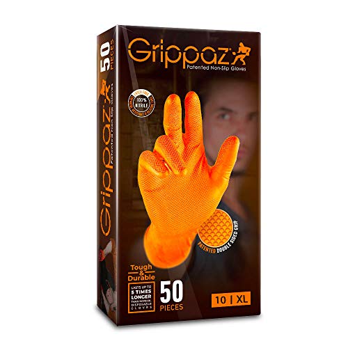 Gants jetables en nitrile orange XL indispensables pour votre garage et bricolage