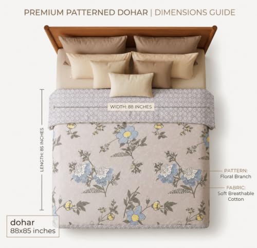 Image of VAS COLLECTIONS Cotton AC Blanket for Double Bed (220x230 cm) | Reversible Soft Lightweight All-Season Blanket | Skin-Friendly & Breathable Comforter (Blue Lagoon), Double