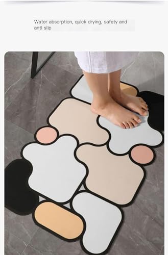 Image of SKVM Memory Foam Water Absorbent Rectangular Shape Mat for Bathroom Kitchen Floor Door Entrance Anti Slip Foot Skid Shower mat (Design 9)