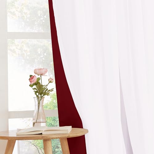 Image of PONY DANCE Bedroom Curtains Decorative, 52 by 84 inches, Red, Set of 2