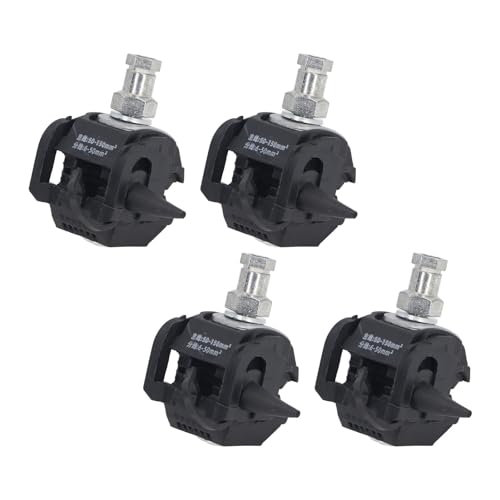 Conector de Perforación de Aislamiento, 5 Piezas de Abrazadera de Perforación sin Pelar, Negro 1, 1 KV, Conector de Línea de Rama Principal, 1, Ideal para Proyectos de Energía en
