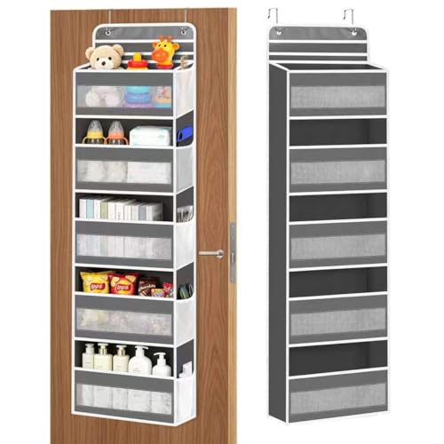 Over the Door Hanging Storage Organizer–Ideal for Nurseries Bedrooms Dorms | Holds Up to 44 lbs. Can Be Used as a Closet Organizer, Over theDoor Shoe Rack, or Bathroom Storage.
