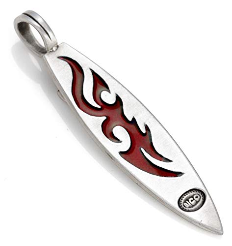 Bico Flamin Pendiente (B105 Rojo) - Olas frías Movimientos Calientes - Metal y Resina de Color Surf Tribal Joyeria