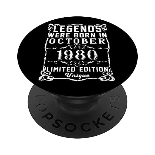 Cumpleaños Octubre 1980 Edición Limitada Regalo Used Vintage PopSockets PopGrip Intercambiable