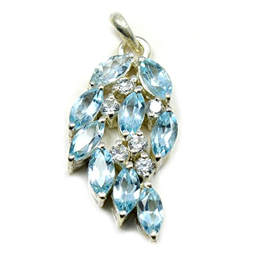 Bijoux en argent 925 topaze bleue marquise le cadeau idéal