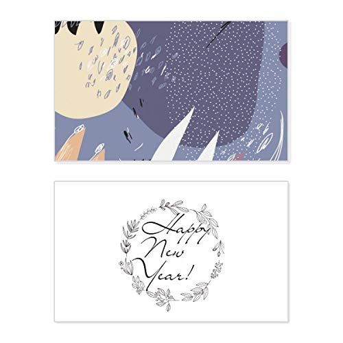 Tarjeta de Año Nuevo Violet para felicitar las fiestas con diseño botánico