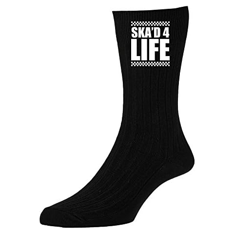 Ripped Ink Clothing Co Ska d 4 Life Mens Socks Ska 2 Tone (9-11, Black) Cover
