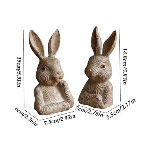 Lapin de Pâques en résine pour centre de table bucolique et décoration de table de salon