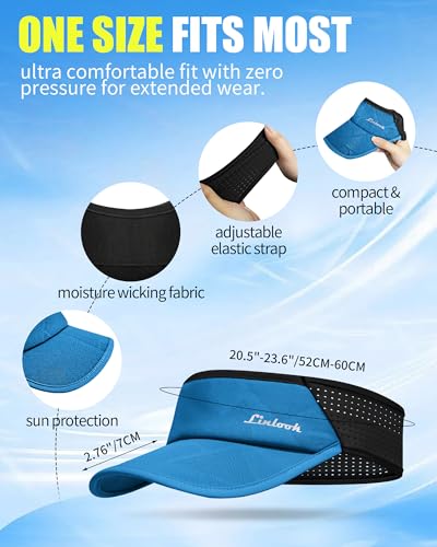 Image of Sports Sun Visor for Men & Women Breathable Mesh, Stretchy Foldable Cooling Visor Hat for Running, Golf, Tennis, Hiking