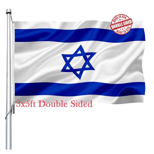 Israel Israeli Flag 3x5 Outdoor Double Sided- Heavy Duty Israeli National Country Flags of Israel with 2 Brass Grommets 4 Rows Stitched
