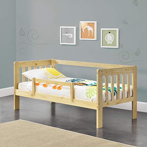[en.casa] Cama para nios de Madera Pino Selfoss 90 x 200 cm con Proteccin contra cadas Somier Color Pino Natural