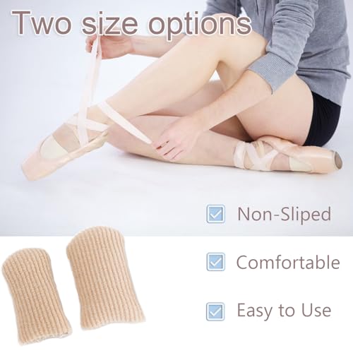 Image of 12 Pcs Toe Protectors Fabric Sleeve Toe Caps Closed Toe Surface, Soft Prevent Corn Callus Relief Pain for Men and Women (Size Large + Size Medium)