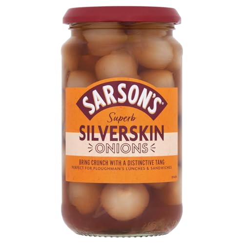 Sarsons Medium & Tangy Silverskin Onions 460g (Pack of 1)