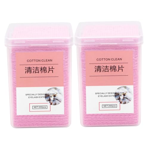 PATKAW 400 Piezas de pegamento latigazo almohadilla para rizador de pestañas Gel pre eyelash glue limpiador de pegamento de pestañas herramienta de limpieza tela no tejida rosa