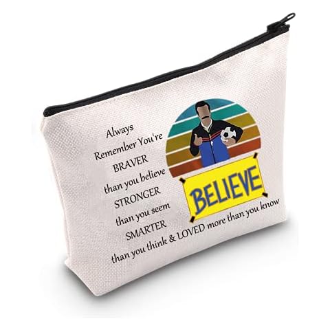 LEVLO Believe Ted Fans Cosmetic Make Up Bag Ted TV Show Inspired Gifts You Are Braver Stronger Smarter Than You Think Ted Zipper Pouch Bag For Women Girls , BELIEVE TED Cover