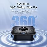 EMEET Conference Speakerphone M0 Plus, 4 AI Mics 360° Voice Pickup, Noise Reduction, USB C Speaker, Bluetooth Conference Speaker for 8 People w/Daisy Chain for 16 Compatible with Leading Software - Image 2