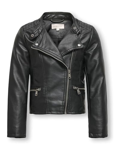 Only Niñas Konfreya Faux Leather Biker Otw Noos Chaqueta de cuero sintético, negro, 164